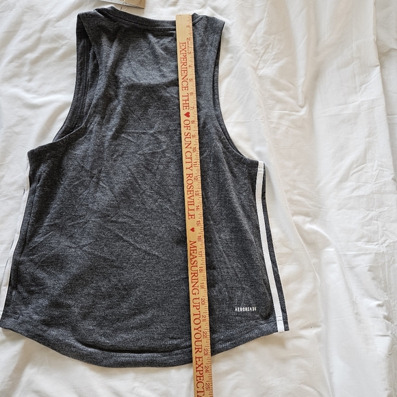 Adidas PRIMEGREEN Aeroready Original 3 Stripe Training Gray Tank Top Small NWT - Picture 5 of 12